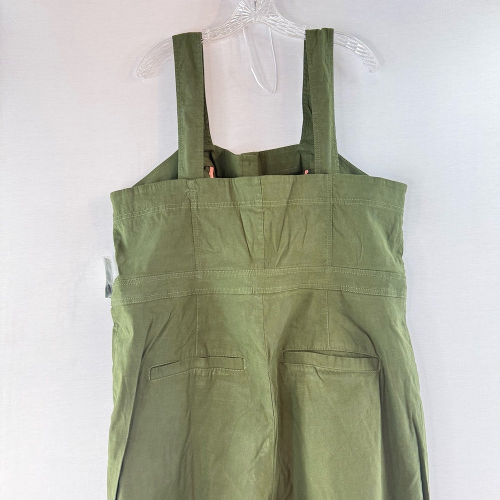 Maeve Anthropologie "The Colette" Green Sleeveless Cropped Wide Leg Jumpsuit - Picture 8 of 16
